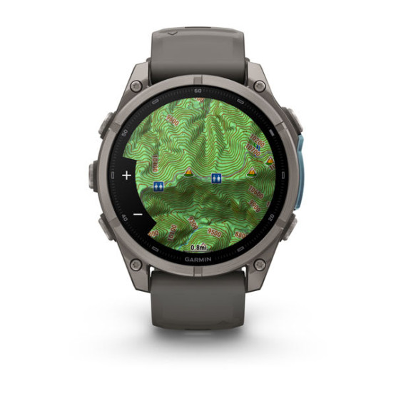 Смарт-годинник Garmin Fenix 9 47 мм AMOLED Титановий з галечно-сірим силіконовим ремінцем Смарт-годинник Garmin Fenix 9 47 мм AMOLED Титановий з галечно-сірим силіконовим ремінцем