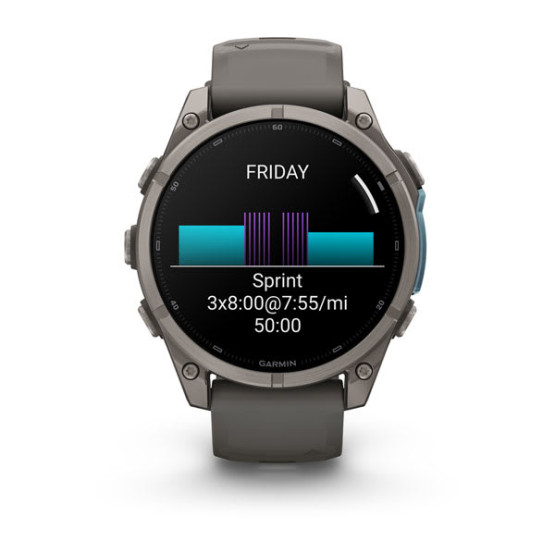 Смарт-годинник Garmin Fenix 9 47 мм AMOLED Титановий з галечно-сірим силіконовим ремінцем Смарт-годинник Garmin Fenix 9 47 мм AMOLED Титановий з галечно-сірим силіконовим ремінцем
