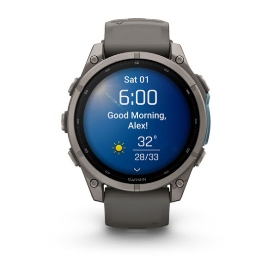 Смарт-годинник Garmin Fenix 9 47 мм AMOLED Титановий з галечно-сірим силіконовим ремінцем Смарт-годинник Garmin Fenix 9 47 мм AMOLED Титановий з галечно-сірим силіконовим ремінцем