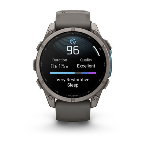 Смарт-годинник Garmin Fenix 9 47 мм AMOLED Титановий з галечно-сірим силіконовим ремінцем Смарт-годинник Garmin Fenix 9 47 мм AMOLED Титановий з галечно-сірим силіконовим ремінцем