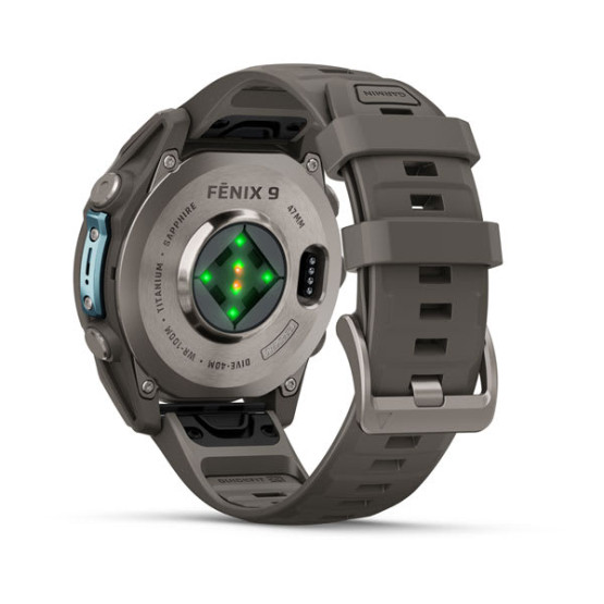 Смарт-годинник Garmin Fenix 9 47 мм AMOLED Титановий з галечно-сірим силіконовим ремінцем Смарт-годинник Garmin Fenix 9 47 мм AMOLED Титановий з галечно-сірим силіконовим ремінцем
