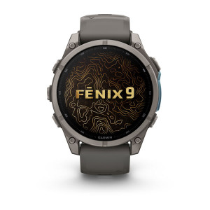 Смарт-годинник Garmin Fenix 9 47 мм AMOLED Титановий з галечно-сірим силіконовим ремінцем