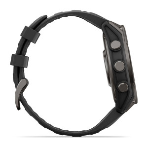 Смарт-годинник Garmin Fenix 9 47 мм AMOLED Карбоново-сірий DLC титан з чорним силіконовим ремінцем