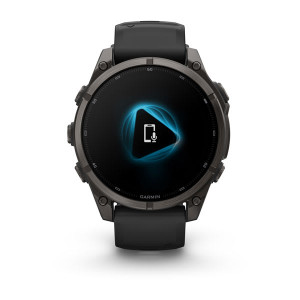 Смарт-годинник Garmin Fenix 9 47 мм AMOLED Карбоново-сірий DLC титан з чорним силіконовим ремінцем