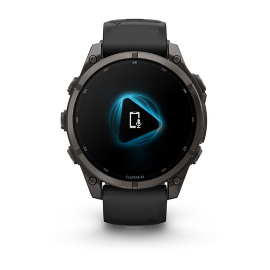 Смарт-годинник Garmin Fenix 9 47 мм AMOLED Карбоново-сірий DLC титан з чорним силіконовим ремінцем