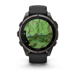 Смарт-годинник Garmin Fenix 9 47 мм AMOLED Карбоново-сірий DLC титан з чорним силіконовим ремінцем