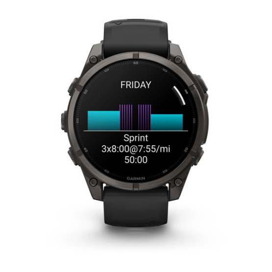Смарт-годинник Garmin Fenix 9 47 мм AMOLED Карбоново-сірий DLC титан з чорним силіконовим ремінцем