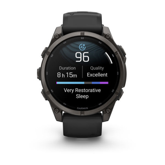 Смарт-годинник Garmin Fenix 9 47 мм AMOLED Карбоново-сірий DLC титан з чорним силіконовим ремінцем