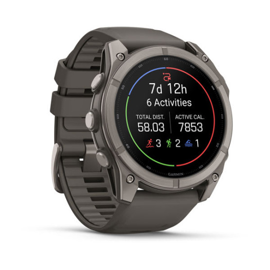 Смарт-годинник Garmin Fenix 9 51 мм AMOLED Титановий з галечно-сірим силіконовим ремінцем Смарт-годинник Garmin Fenix 9 51 мм AMOLED Титановий з галечно-сірим силіконовим ремінцем