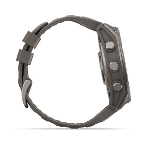 Смарт-годинник Garmin Fenix 9 51 мм AMOLED Титановий з галечно-сірим силіконовим ремінцем
