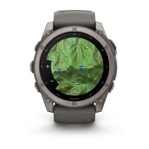 Смарт-годинник Garmin Fenix 9 51 мм AMOLED Титановий з галечно-сірим силіконовим ремінцем