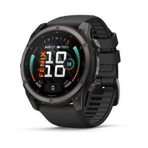 Смарт-годинник Garmin Fenix 9 51 мм AMOLED Карбоново-сірий DLC титан з чорним силіконовим ремінцем