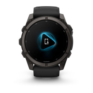 Смарт-годинник Garmin Fenix 9 51 мм AMOLED Карбоново-сірий DLC титан з чорним силіконовим ремінцем
