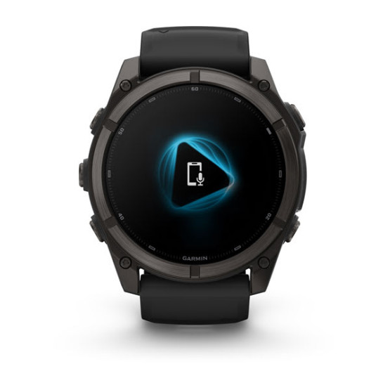 Смарт-годинник Garmin Fenix 9 51 мм AMOLED Карбоново-сірий DLC титан з чорним силіконовим ремінцем