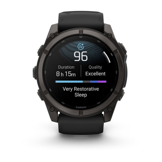 Смарт-годинник Garmin Fenix 9 51 мм AMOLED Карбоново-сірий DLC титан з чорним силіконовим ремінцем