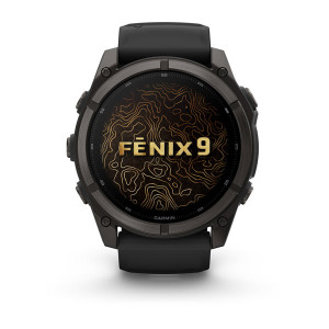 Смарт-годинник Garmin Fenix 9 51 мм AMOLED Карбоново-сірий DLC титан з чорним силіконовим ремінцем