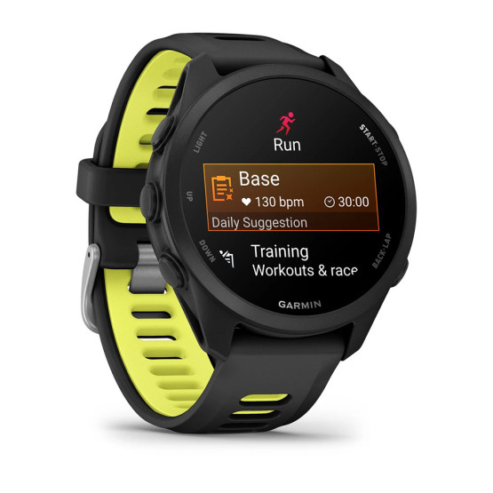 Смарт-годинник Garmin Forerunner 170 з чорно-жовтим силіконовим ремінцем