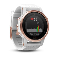 Смарт-часы Garmin fenix 5S Sapphire, розовое золото с белым ремешком
