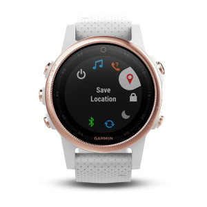 Смарт-годинник Garmin fenix 5S Sapphire, рожеве золото з білим ремінцем