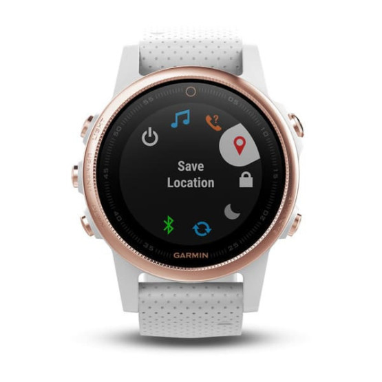 Смарт-годинник Garmin fenix 5S Sapphire, рожеве золото з білим ремінцем