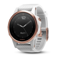 Смарт-часы Garmin fenix 5S Sapphire, розовое золото с белым ремешком