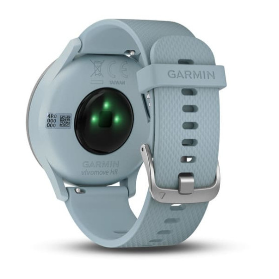 Гібридний годинник Garmin vivomove HR Sport, сріблястий із силіконовим ремінцем Sea Foam