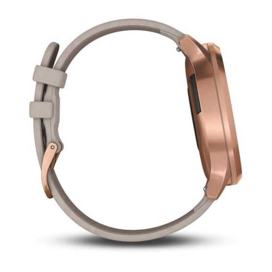 Гібридний годинник Garmin vivomove HR Premium, рожеве золото із сірим замшевим ремінцем Гібридний годинник Garmin vivomove HR Premium, рожеве золото із сірим замшевим ремінцем