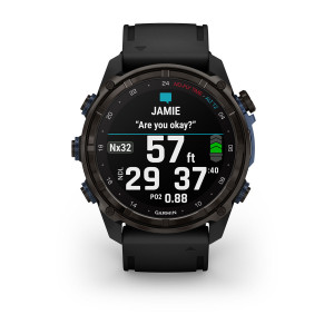 Дайв-комп'ютер Garmin Descent Mk3i 51 мм, сірий карбон DLC титан із чорним ремінцем