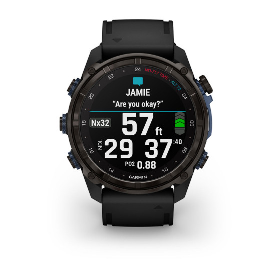Дайв-комп'ютер Garmin Descent Mk3i 51 мм, сірий карбон DLC титан із чорним ремінцем