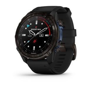 Дайв-комп'ютер Garmin Descent Mk3i 51 мм, сірий карбон DLC титан із чорним ремінцем