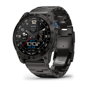 Авіаційний смарт-годинник Garmin D2 Mach 1 Pro, 51 мм, сапфір, сірий карбон DLC із титановим ремінцем