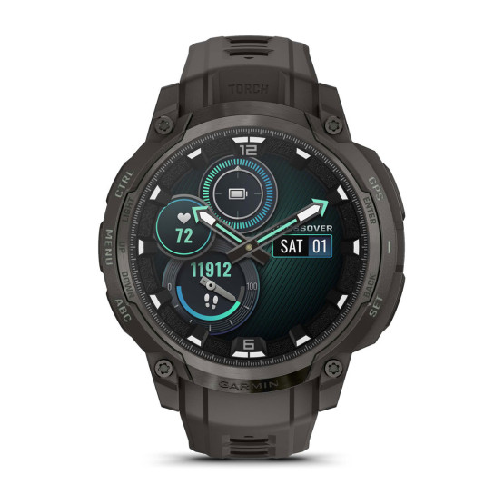 Смарт-годинник Garmin Instinct Crossover AMOLED, вугільний із вугільним силіконовим ремінцем