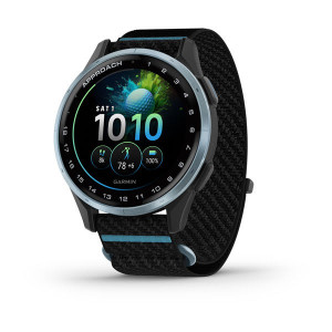 Гольф-годинник Garmin Approach J1, безель Cloud Blue із тканинним ремінцем ComfortFit Black/Azure