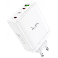 Зарядний пристрій Hoco N31 100w GaN PD 3xUSB-C/USB-A ports fast charger + USB-C to USB-C cable white
