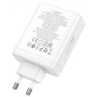 Зарядний пристрій Hoco N31 100w GaN PD 3xUSB-C/USB-A ports fast charger + USB-C to USB-C cable white
