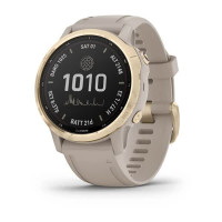 Годинник Garmin Fenix 6S Pro Solar Edition Light gold with light sand band