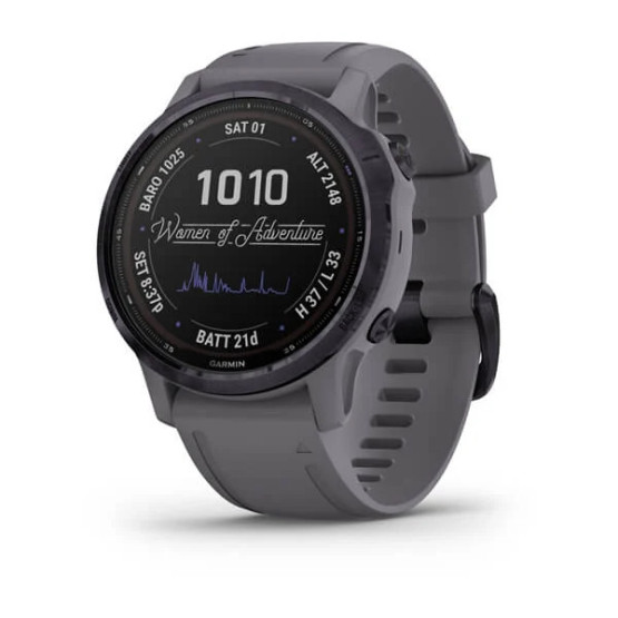 Годинник Garmin Fenix 6S Pro Solar Edition Amethyst Steel with Shale Gray Band