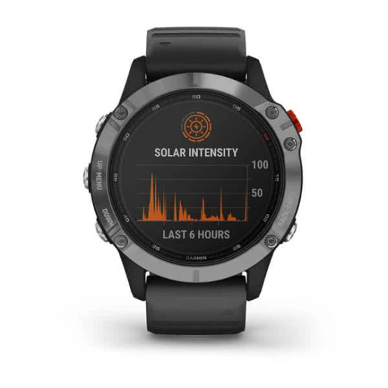 Годинник Garmin Fenix 6 Solar Silver with black band