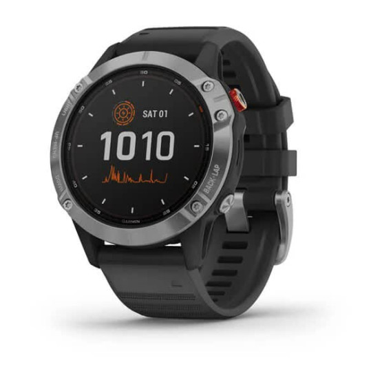 Годинник Garmin Fenix 6 Solar Silver with black band