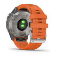 Годинник Garmin Fenix 6 Sapphire Titanium with Ember Orange Band