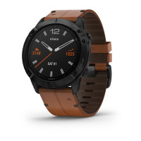 Годинник Garmin Fenix 6X Sapphire Black DLC with Chestnut Leather Band