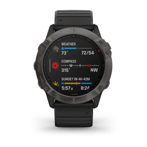 Годинник Garmin Fenix 6X Sapphire Carbon Gray DLC with Black Band