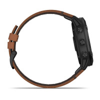 Годинник Garmin Fenix 6X Sapphire Black DLC with Chestnut Leather Band