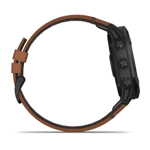 Годинник Garmin Fenix 6X Sapphire Black DLC with Chestnut Leather Band