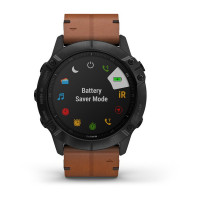 Годинник Garmin Fenix 6X Sapphire Black DLC with Chestnut Leather Band