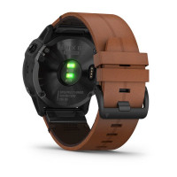 Годинник Garmin Fenix 6X Sapphire Black DLC with Chestnut Leather Band