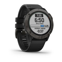 Годинник Garmin Fenix 6X Pro Solar Titanium Carbon Gray DLC with Black Band