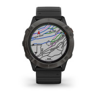 Годинник Garmin Fenix 6X Pro Solar Titanium Carbon Gray DLC with Black Band