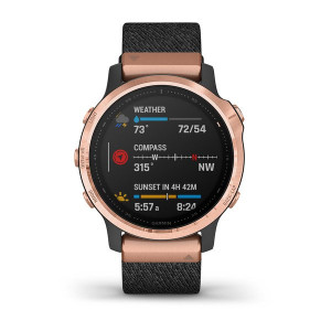 Годинник Garmin Fenix 6S Sapphire Rose Gold-tone with Heathered Black Nylon Band