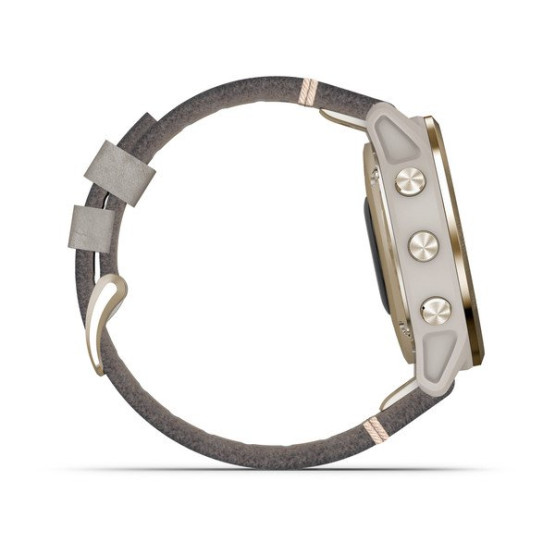 Годинник Garmin Fenix 6S Sapphire Light Gold-tone with Shale Gray Leather Band